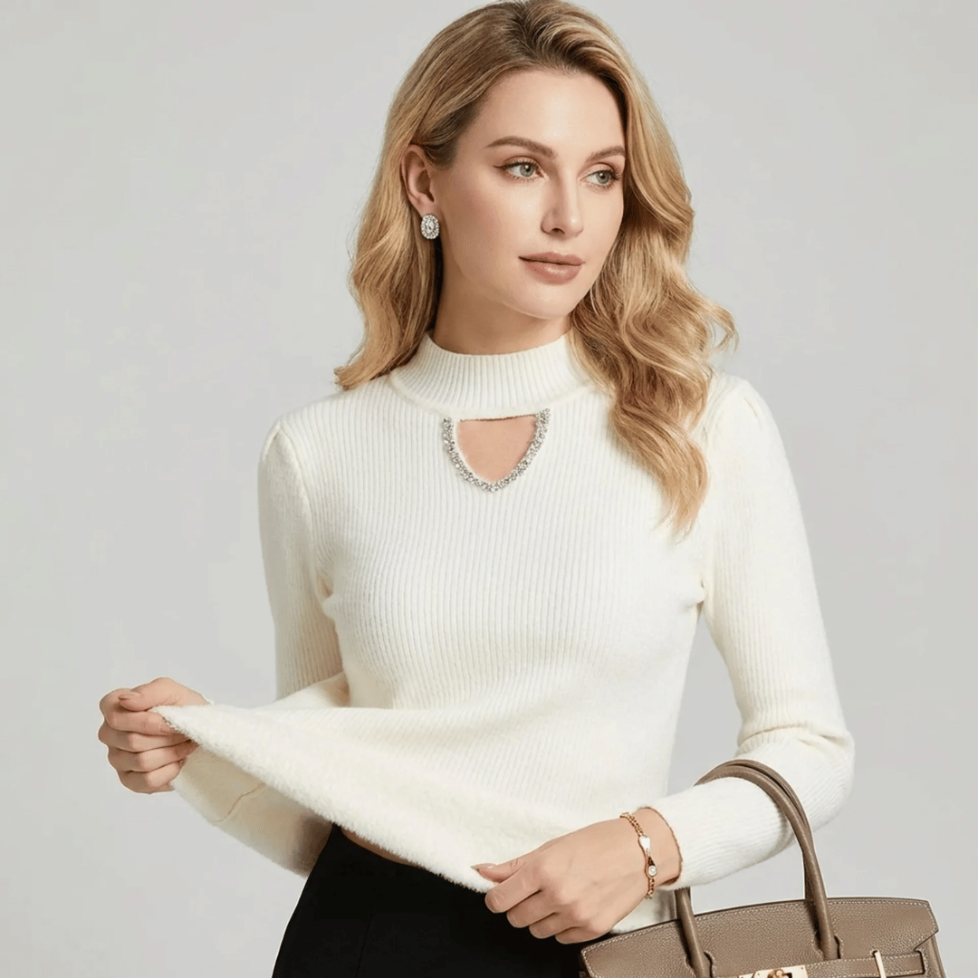 Suéter Feminino Peluciado com Pérolas Forglows