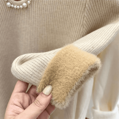 Suéter Feminino Peluciado com Pérolas Forglows