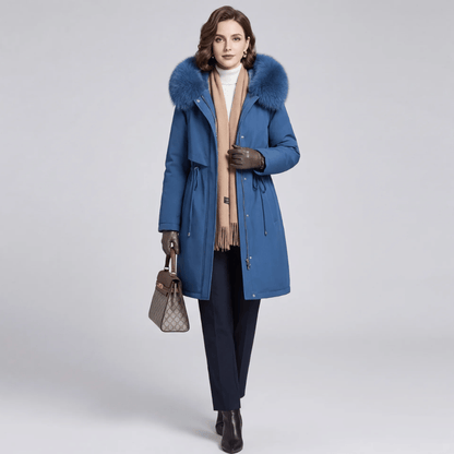 Trench Coat Feminino com Pelúcia e Capuz Forglows